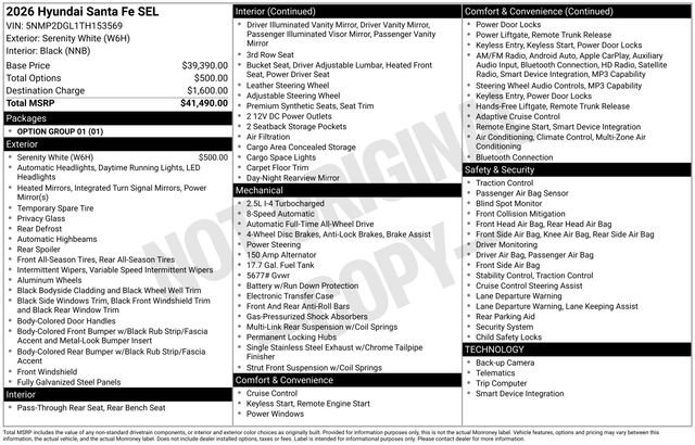 hyundai santa fe 2026 5NMP2DGL1TH153569 image hyundai santa fe 2026 5NMP2DGL1TH153569 image